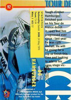 1997 Eurostar Tour de France #92 Bo Hamburger Back